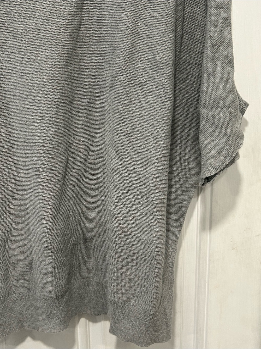 Quince Cotton Cashmere Link-Stitch Dolman Sweater Heather Grey Size XL - Picture 3 of 9